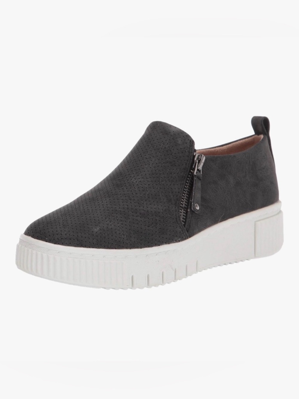 SOUL Naturalizer Perforated Slip-On Sneaker in Charcoal and White